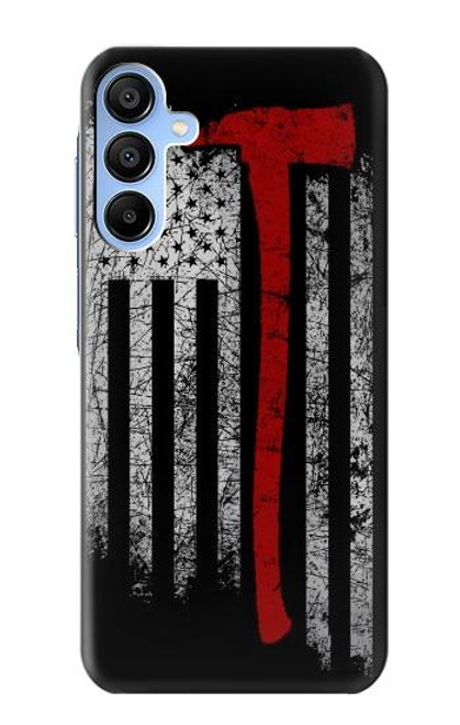 W3958 Firefighter Axe Flag Hard Case and Leather Flip Case For Samsung Galaxy A15 5G