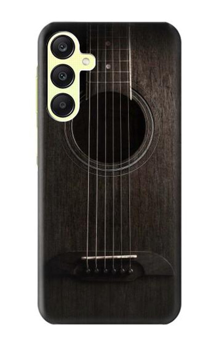 W3834 Old Woods Black Guitar Hard Case and Leather Flip Case For Samsung Galaxy A25 5G