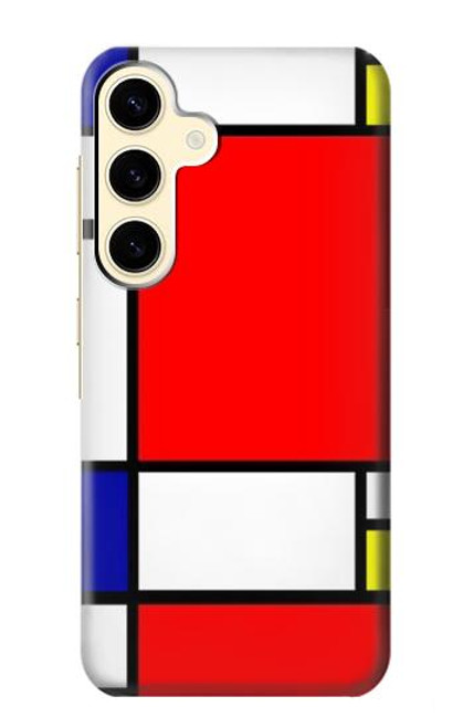 W0157 Composition Red Blue Yellow Hard Case and Leather Flip Case For Samsung Galaxy S24