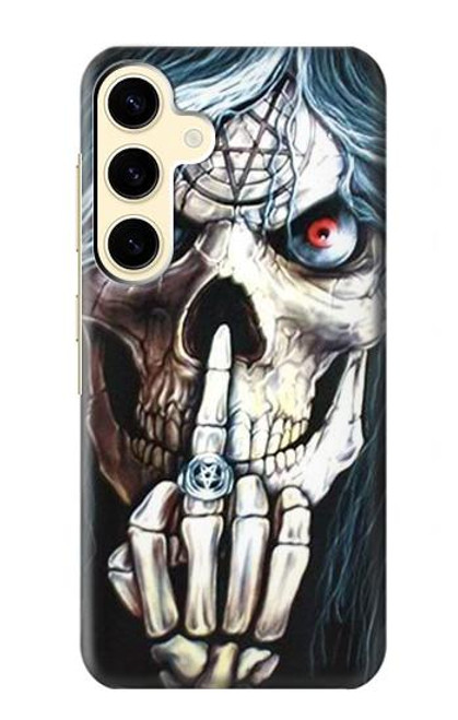 W0222 Skull Pentagram Hard Case and Leather Flip Case For Samsung Galaxy S24