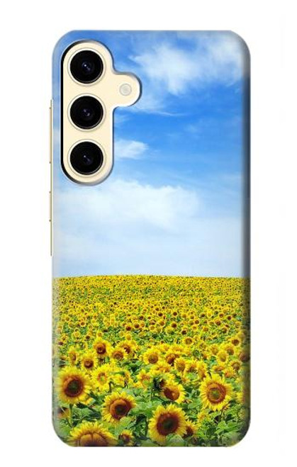 W0232 Sunflower Hard Case and Leather Flip Case For Samsung Galaxy S24