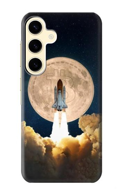 W3859 Bitcoin to the Moon Hard Case and Leather Flip Case For Samsung Galaxy S24