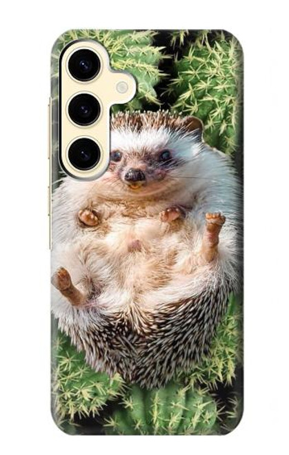 W3863 Pygmy Hedgehog Dwarf Hedgehog Paint Hard Case and Leather Flip Case For Samsung Galaxy S24