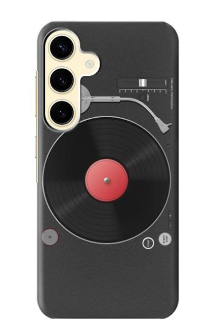 W3952 Turntable Vinyl Record Player Graphic Hard Case and Leather Flip Case For Samsung Galaxy S24