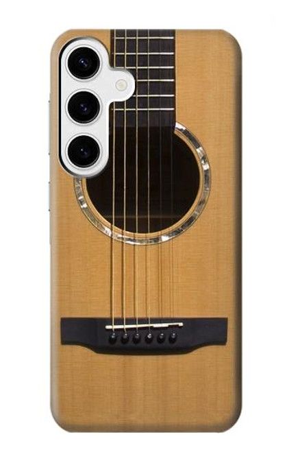 W0057 Acoustic Guitar Hard Case and Leather Flip Case For Samsung Galaxy S24 Plus