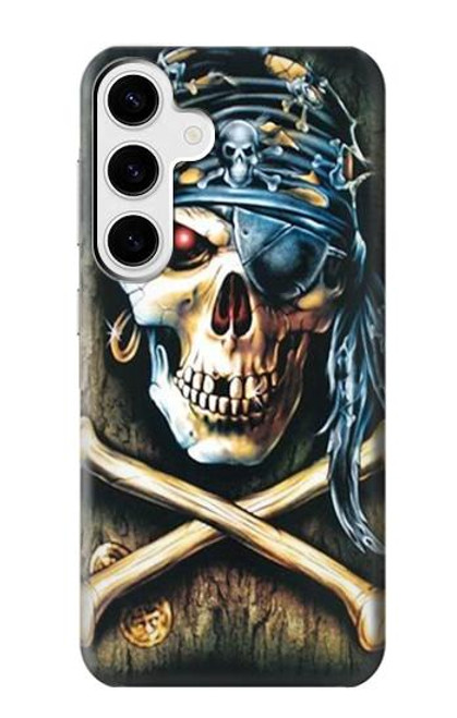 W0151 Pirate Skull Punk Rock Hard Case and Leather Flip Case For Samsung Galaxy S24 Plus