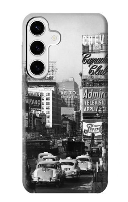 W0182 Old New York Vintage Hard Case and Leather Flip Case For Samsung Galaxy S24 Plus