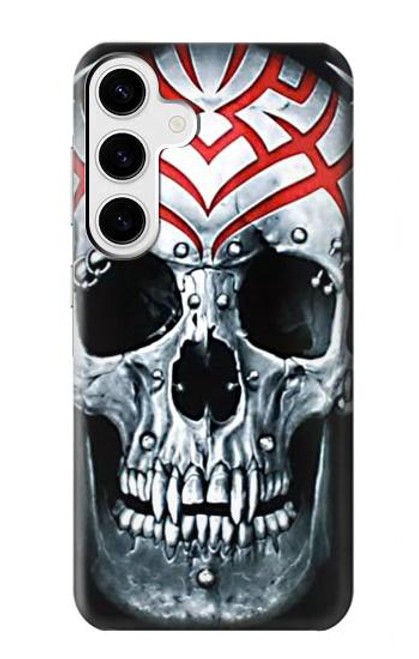 W0223 Vampire Skull Tattoo Hard Case and Leather Flip Case For Samsung Galaxy S24 Plus