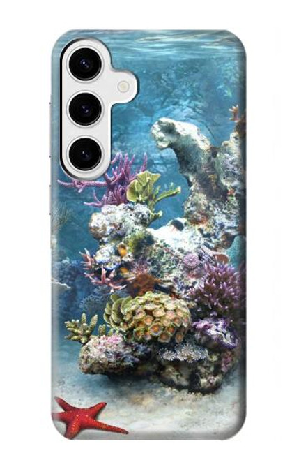 W0227 Aquarium Hard Case and Leather Flip Case For Samsung Galaxy S24 Plus