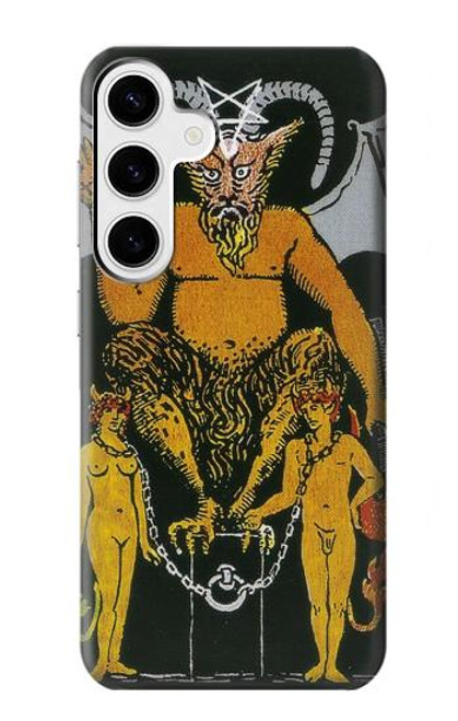 W3740 Tarot Card The Devil Hard Case and Leather Flip Case For Samsung Galaxy S24 Plus