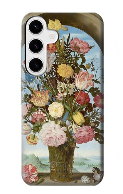 W3749 Vase of Flowers Hard Case and Leather Flip Case For Samsung Galaxy S24 Plus