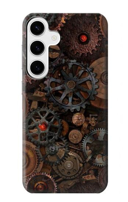 W3884 Steampunk Mechanical Gears Hard Case and Leather Flip Case For Samsung Galaxy S24 Plus