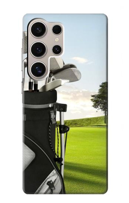 W0067 Golf Hard Case and Leather Flip Case For Samsung Galaxy S24 Ultra