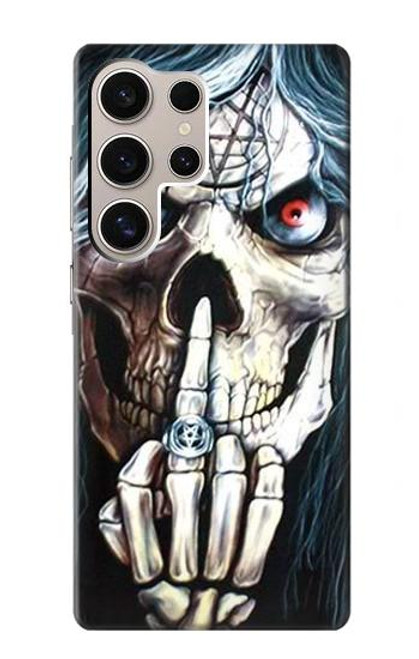W0222 Skull Pentagram Hard Case and Leather Flip Case For Samsung Galaxy S24 Ultra