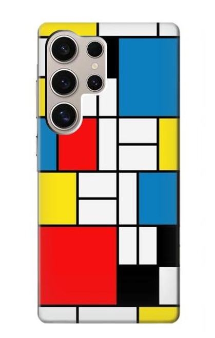 W3814 Piet Mondrian Line Art Composition Hard Case and Leather Flip Case For Samsung Galaxy S24 Ultra