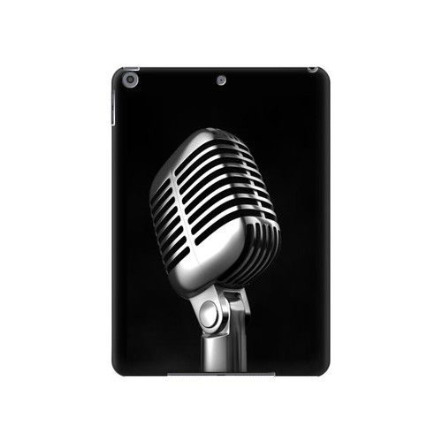 W1672 Retro Microphone Jazz Music Tablet Hard Case For iPad 10.2 (2021,2020,2019), iPad 9 8 7
