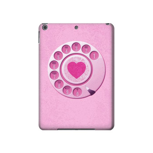 W2847 Pink Retro Rotary Phone Tablet Hard Case For iPad 10.2 (2021,2020,2019), iPad 9 8 7