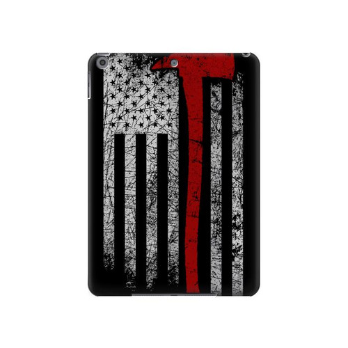 W3958 Firefighter Axe Flag Tablet Hard Case For iPad 10.2 (2021,2020,2019), iPad 9 8 7