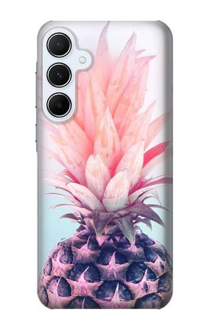 W3711 Pink Pineapple Hard Case and Leather Flip Case For Samsung Galaxy A55 5G