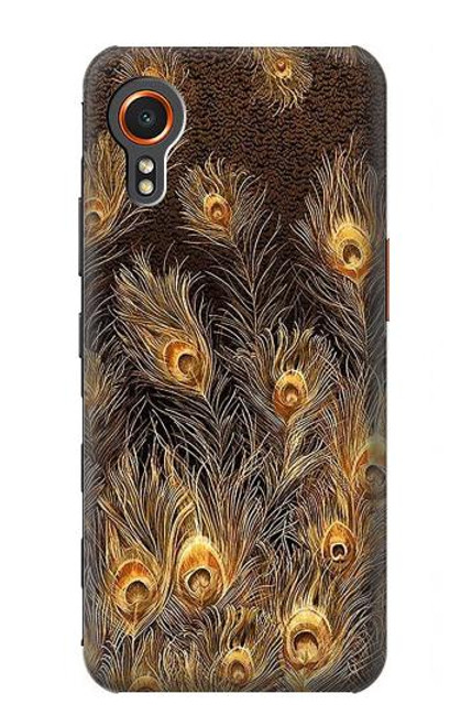 W3691 Gold Peacock Feather Hard Case and Leather Flip Case For Samsung Galaxy Xcover7