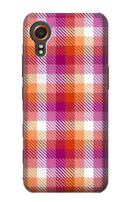 W3941 LGBT Lesbian Pride Flag Plaid Hard Case and Leather Flip Case For Samsung Galaxy Xcover7