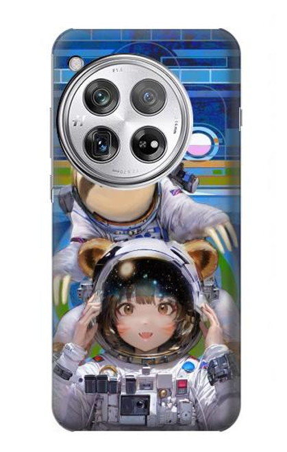 W3915 Raccoon Girl Baby Sloth Astronaut Suit Hard Case and Leather Flip Case For OnePlus 12