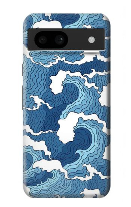 W3751 Wave Pattern Hard Case and Leather Flip Case For Google Pixel 8a