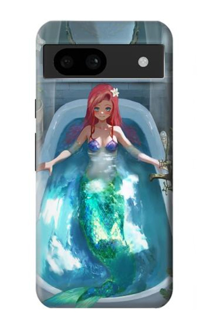 W3911 Cute Little Mermaid Aqua Spa Hard Case and Leather Flip Case For Google Pixel 8a