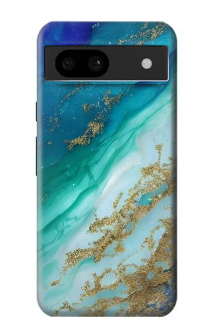 W3920 Abstract Ocean Blue Color Mixed Emerald Hard Case and Leather Flip Case For Google Pixel 8a