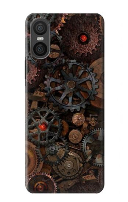 W3884 Steampunk Mechanical Gears Hard Case and Leather Flip Case For Sony Xperia 10 VI