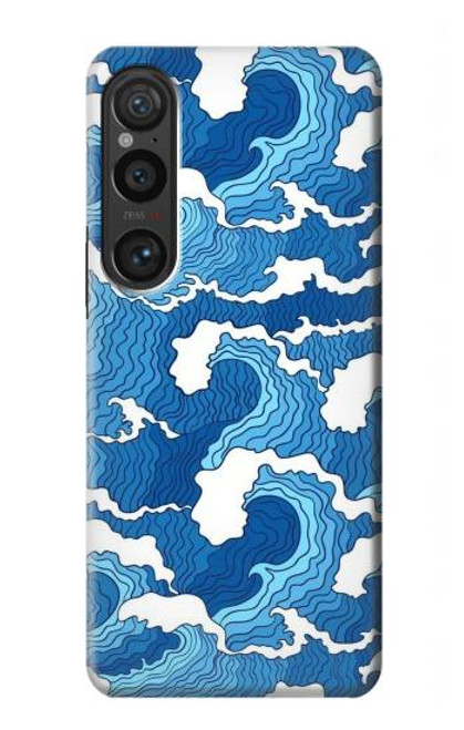 W3901 Aesthetic Storm Ocean Waves Hard Case and Leather Flip Case For Sony Xperia 1 VI