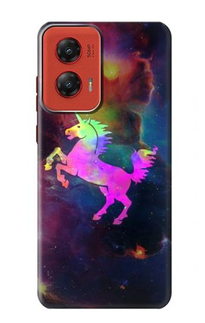 W2486 Rainbow Unicorn Nebula Space Hard Case and Leather Flip Case For Motorola Moto G Stylus 5G (2024)