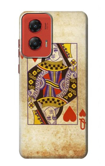 W2833 Poker Card Queen Hearts Hard Case and Leather Flip Case For Motorola Moto G Stylus 5G (2024)