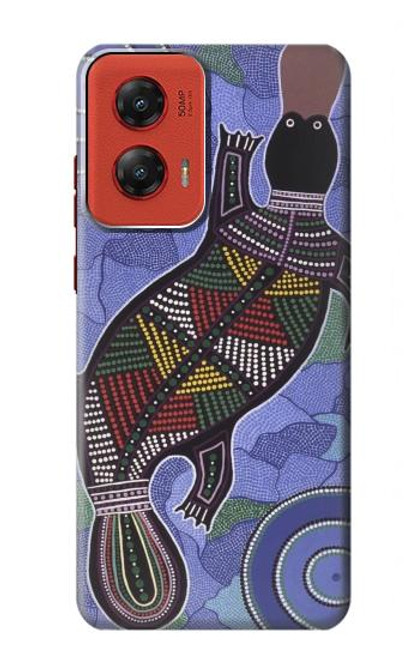 W3387 Platypus Australian Aboriginal Art Hard Case and Leather Flip Case For Motorola Moto G Stylus 5G (2024)