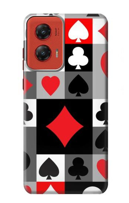 W3463 Poker Card Suit Hard Case and Leather Flip Case For Motorola Moto G Stylus 5G (2024)