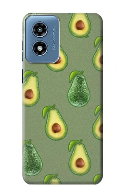 W3285 Avocado Fruit Pattern Hard Case and Leather Flip Case For Motorola Moto G Play 4G (2024)