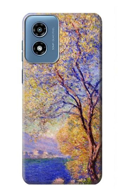 W3339 Claude Monet Antibes Seen from the Salis Gardens Hard Case and Leather Flip Case For Motorola Moto G Play 4G (2024)