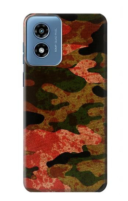 W3393 Camouflage Blood Splatter Hard Case and Leather Flip Case For Motorola Moto G Play 4G (2024)