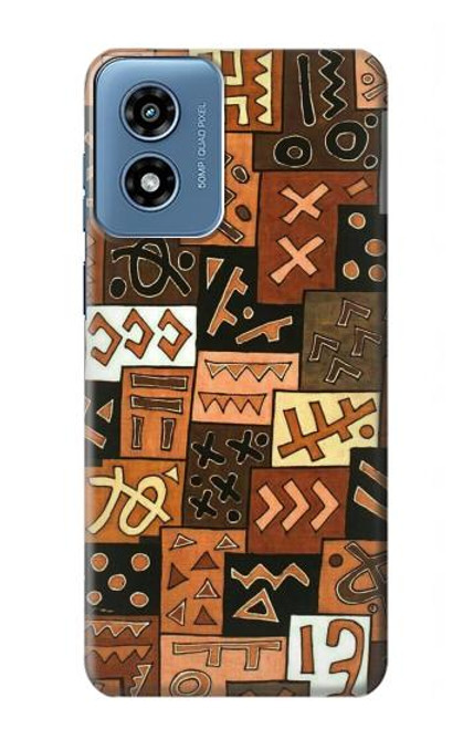 W3460 Mali Art Pattern Hard Case and Leather Flip Case For Motorola Moto G Play 4G (2024)