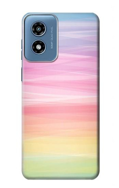 W3507 Colorful Rainbow Pastel Hard Case and Leather Flip Case For Motorola Moto G Play 4G (2024)