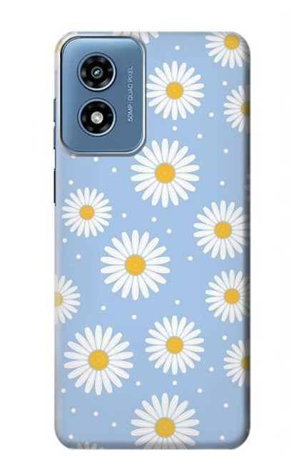 W3681 Daisy Flowers Pattern Hard Case and Leather Flip Case For Motorola Moto G Play 4G (2024)