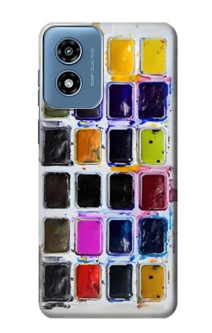 W3956 Watercolor Palette Box Graphic Hard Case and Leather Flip Case For Motorola Moto G Play 4G (2024)
