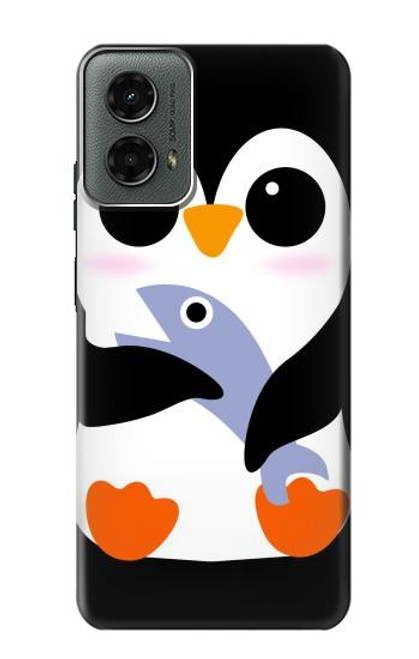 W2631 Cute Baby Penguin Hard Case and Leather Flip Case For Motorola Moto G 5G (2024)