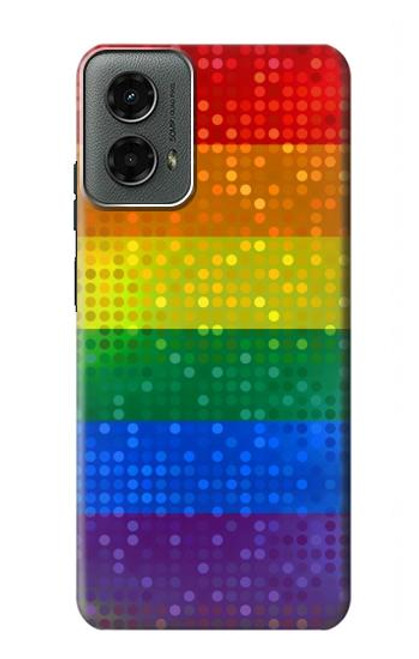 W2683 Rainbow LGBT Pride Flag Hard Case and Leather Flip Case For Motorola Moto G 5G (2024)