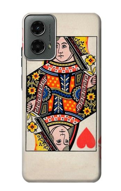 W3429 Queen Hearts Card Hard Case and Leather Flip Case For Motorola Moto G 5G (2024)