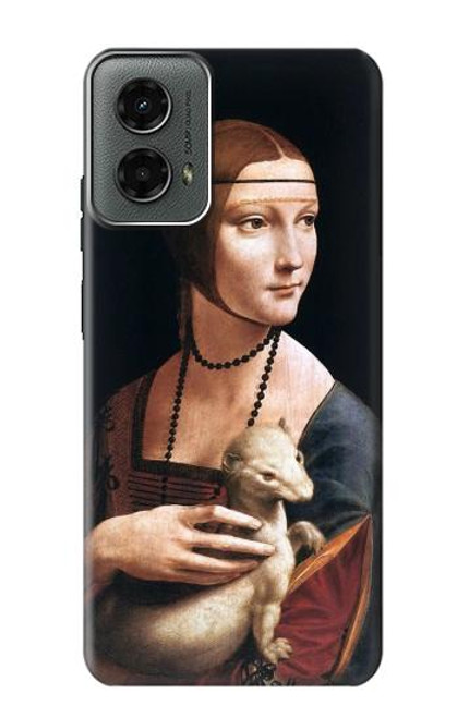 W3471 Lady Ermine Leonardo da Vinci Hard Case and Leather Flip Case For Motorola Moto G 5G (2024)