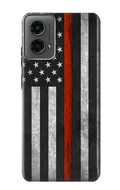 W3472 Firefighter Thin Red Line Flag Hard Case and Leather Flip Case For Motorola Moto G 5G (2024)