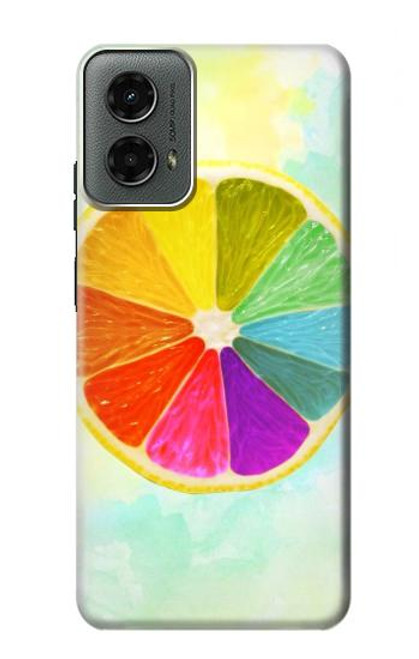 W3493 Colorful Lemon Hard Case and Leather Flip Case For Motorola Moto G 5G (2024)