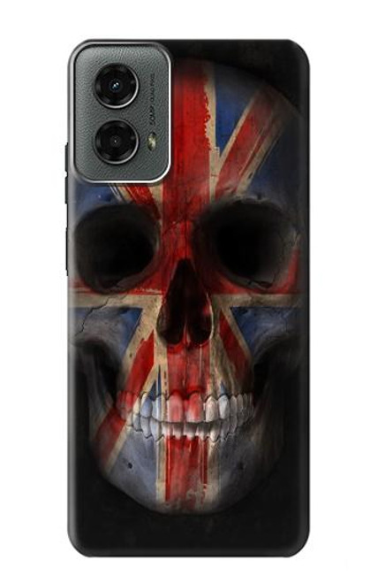 W3848 United Kingdom Flag Skull Hard Case and Leather Flip Case For Motorola Moto G 5G (2024)