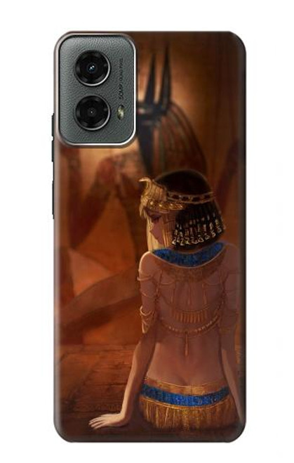 W3919 Egyptian Queen Cleopatra Anubis Hard Case and Leather Flip Case For Motorola Moto G 5G (2024)